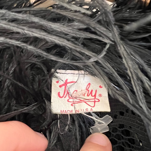 Trashy lingerie floor length black ostrich feather lace night gown robe - Picture 7 of 7